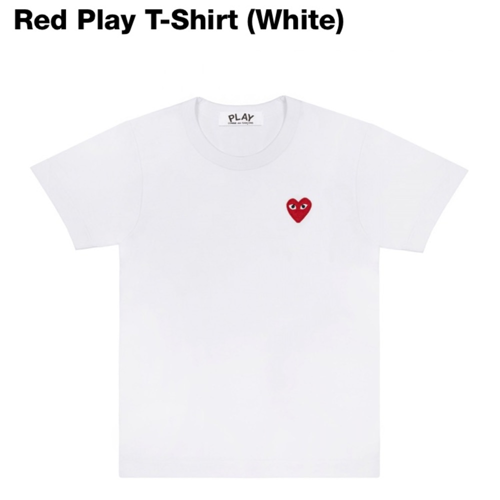 comme des garçons white play t-shirt
